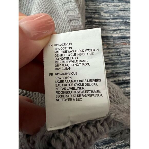 Anthropologie NWT Split Back Sweater Grey Sz L - Picture 5 of 11